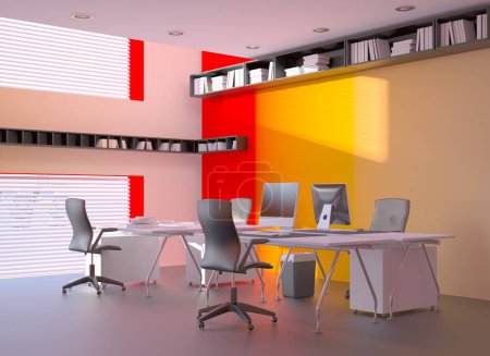 Photo for 3d render of modern office interior design - Royalty Free Image