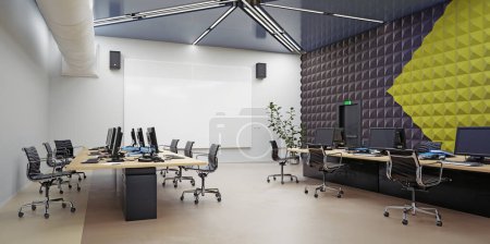 Photo for Modern office interior, 3d rendering concept design - Royalty Free Image