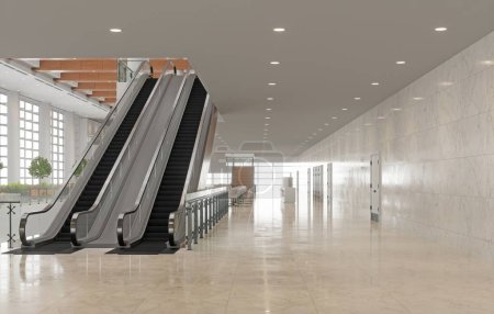 Téléchargez les photos : Nouvelle conception de terminal d'aéroport - concept de rendu 3d - en image libre de droit