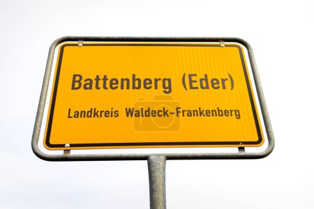 ein Ortsschild von Battenberg in Deutschland