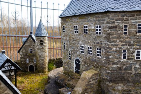 Ein Miniaturmodell der Burg Tringenstein in Deutschland