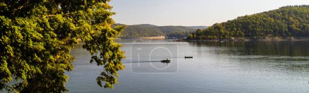 the german edersee lake as panorama