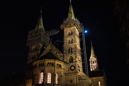 l'église historique du bamberg dom en Allemagne la nuit