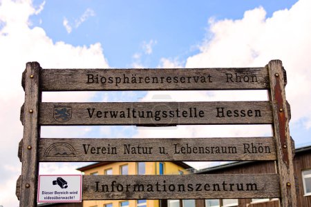 wasserkuppe, hesse, germany - 20 08 2023: historic hiking signs on the famous german wasserkuppe