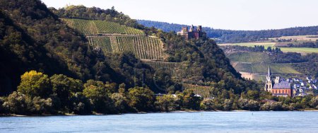 a romantic panorama of the rhine valley in germany