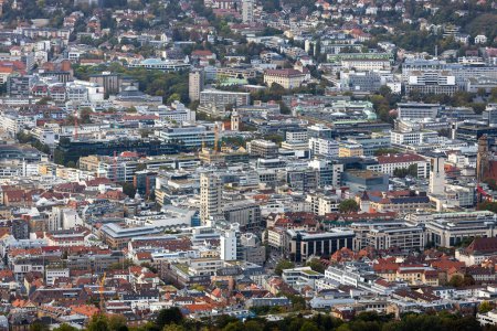 the cityscape of stuttgart germany from above