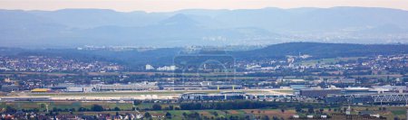 the airport of stuttgart germany from above panorama