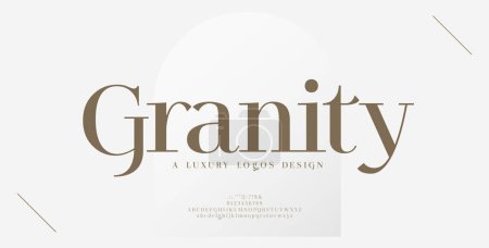 Illustration for Luxury alphabet letters logo font and number. Classic Elegant Lettering Minimal Fashion. Typography fonts regular logos. vector illustration - Royalty Free Image
