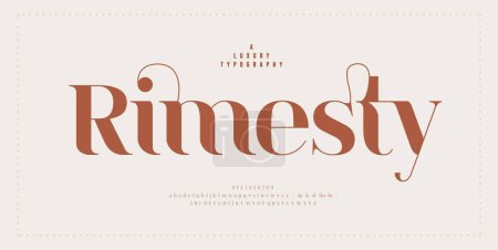 Illustration for Elegant alphabet letters logo font and number. Classic Luxury Lettering Minimal Fashion Designs. Typography fonts regular logos uppercase and lowercase. vector illustration - Royalty Free Image