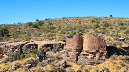 Foto de Las únicas Torres Gemelas en el Monumento Nacional Hovenweep, Colorado. - Imagen libre de derechos