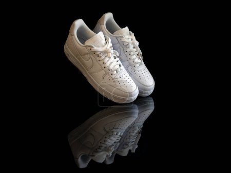 Photo for Pavia, Italy - February 28, 2023: Nike Air Force One Craft shoes studio portrait - illustrative editorial - Royalty Free Image