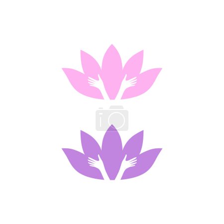 Illustration for Lotus Flower with Healing Hands isolated On White - Royalty Free Image