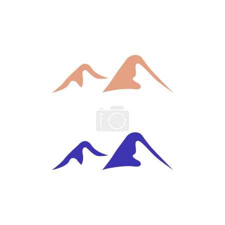 Illustration pour Montagnes, Aventure Voyage Signe de randonnée Symbole Logo isolé sur blanc - image libre de droit