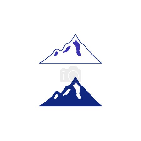 Illustration pour Montagnes, Aventure Voyage Signe de randonnée Symbole Logo isolé sur blanc - image libre de droit