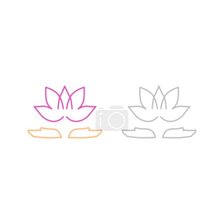 Illustration for Healing Hands with Lotus Flower Sign Symbol Logo Vector - Royalty Free Image