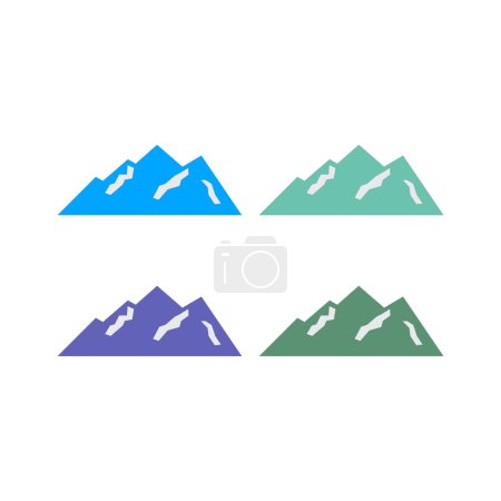 Logotipo de símbolo de viaje de aventura High Hills Peak aislado en blanco