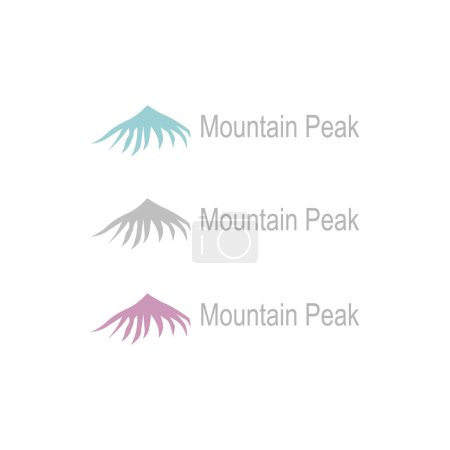 Logotipo de símbolo de viaje de aventura High Hills Peak aislado en blanco