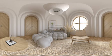 Photo for 360 panorana of modern interior room 3 D rendering - Royalty Free Image