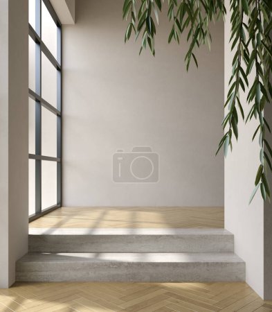 Téléchargez les photos : Style moderne intérieur conceptuel chambre vide illustration 3 d - en image libre de droit