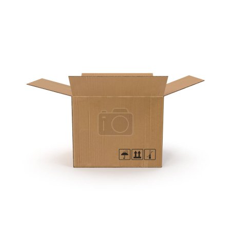 Téléchargez les photos : Boîte en carton isolée sur blanc - en image libre de droit