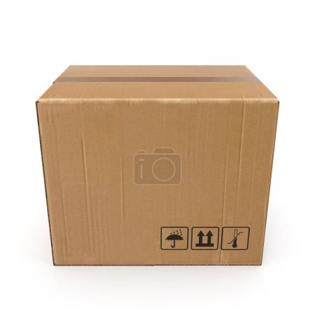 Photo for Cardboard box isolated on white - Royalty Free Image