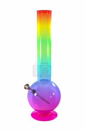 Photo for Colorful rainbow bong isolated on white - Royalty Free Image