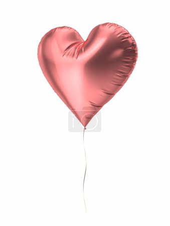 Photo for Pink Heart helium balloon. St Valentine's day. Love symbol. Party Decoration - Royalty Free Image