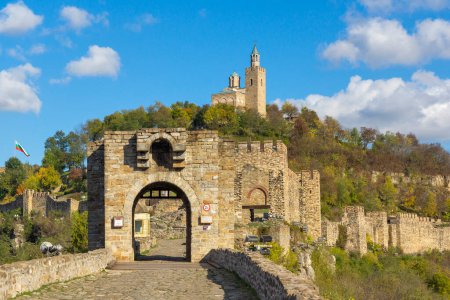 Autumn view of Ruins of The capital city of the Second Bulgarian Empire medieval stronghold Tsarevets, Veliko Tarnovo, Bulgaria