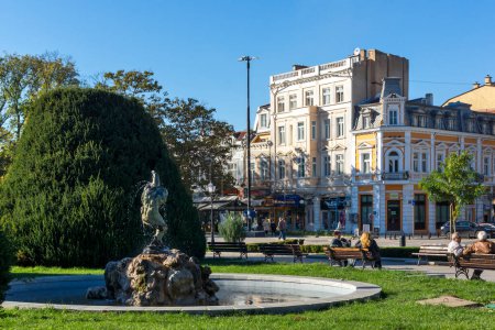 Photo for RUSE, BULGARIA -NOVEMBER 2, 2020: Typical Building and street at the center of city of Ruse, Bulgaria - Royalty Free Image