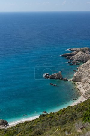 Increíble vista de la costa de Cefalonia, Islas Jónicas, Grecia
