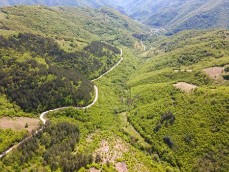 Photo for Aerial view of Iskar River Gorge near village of Ochindol, Vratsa region, Balkan Mountains, Bulgaria - Royalty Free Image