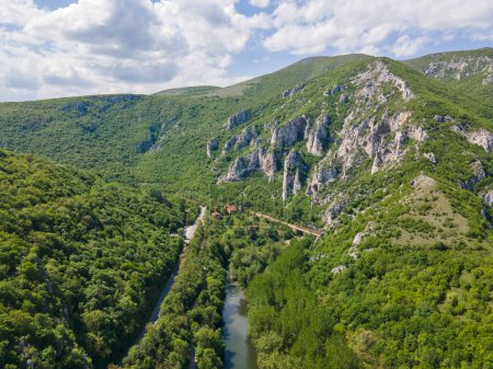 Photo for Aerial view of Iskar River Gorge near town of Lyutibrod, Vratsa region, Balkan Mountains, Bulgaria - Royalty Free Image