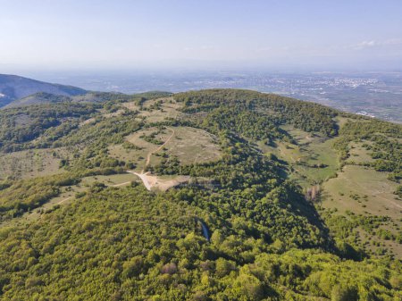 Photo for Aerial spring view of Rhodopes Mountain near town of Kuklen, Plovdiv Region, Bulgaria - Royalty Free Image