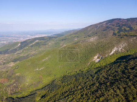 Photo for Aerial spring view of Rhodopes Mountain near town of Kuklen, Plovdiv Region, Bulgaria - Royalty Free Image