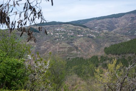 Photo for Panorama of Village of Dolene at Ograzhden Mountain, Blagoevgrad Region, Bulgaria - Royalty Free Image