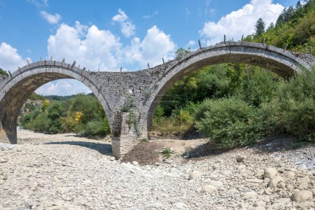 Photo for Amazing  view of Medieval Plakidas (Kalogeriko) Bridge at Pindus Mountains, Zagori, Epirus, Greece - Royalty Free Image