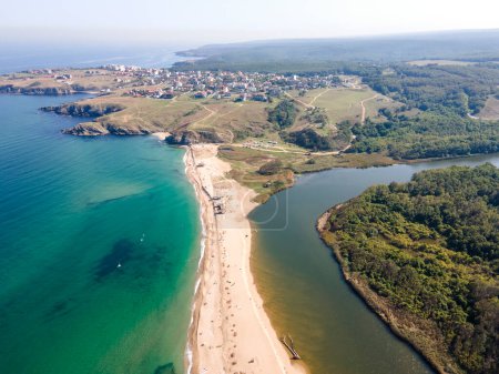 Photo for Aerial view of Black sea coast near Veleka Beach, Sinemorets,  Burgas Region, Bulgaria - Royalty Free Image