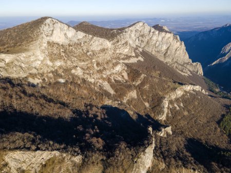 Photo for Amazing Aerial Autumn Landscape of Balkan Mountains and Vratsata pass, Bulgaria - Royalty Free Image