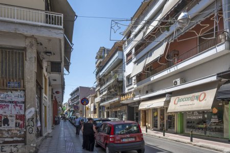 Photo for ARTA, EPIRUS, GREECE - AUGUST 21, 2023: Typical Street and building at town of Arta, Epirus, Greece - Royalty Free Image