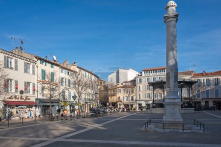 Photo for ANTIBES, FRANCE - JANUARY 29, 2024: Panorama of old town of Antibes, Provence Alpes-Cote d'Azur, France - Royalty Free Image