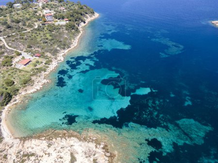 Photo for Amazing view of Sithonia coastline near Lagonisi Beach, Chalkidiki, Central Macedonia, Greece - Royalty Free Image