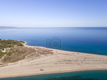 Vue imprenable sur le littoral de Kassandra près de la plage de Possidi, Chalcidique, Macédoine centrale, Grèce