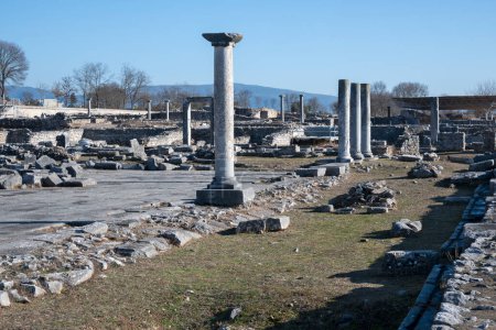 Ruines antiques dans la zone archéologique de Philippi, Macédoine orientale et Thrace, Grèce
