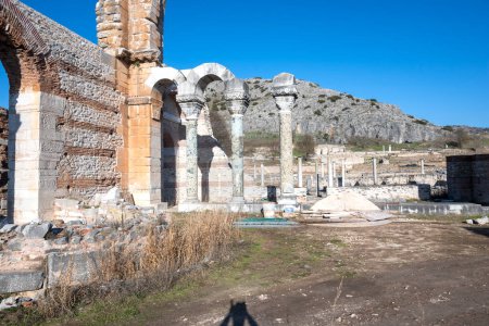 Ruines antiques dans la zone archéologique de Philippi, Macédoine orientale et Thrace, Grèce
