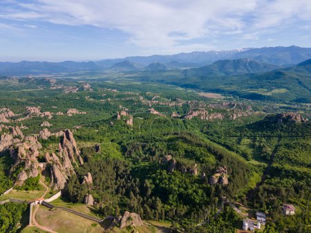 Vue aérienne des rochers Belogradchik, Région de Vidin, Bulgarie