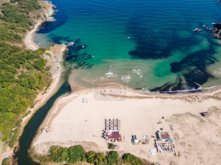 Aerial view of Black sea coast near Silistar beach, Burgas Region, Bulgaria