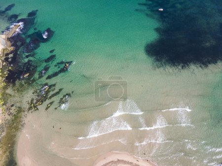 Photo for Aerial view of Black sea coast near Silistar beach, Burgas Region, Bulgaria - Royalty Free Image