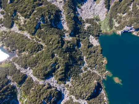 Paysage estival incroyable de la montagne Rila près des morts et des lacs de poissons, Bulgarie