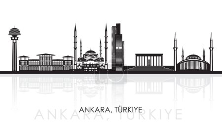 Ilustración de Silhouette Skyline panorama de la ciudad de Ankara, Turkiye - ilustración vectorial - Imagen libre de derechos