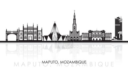 Ilustración de Silhouette Skyline panorama de la ciudad de Maputo, Mozambique - ilustración vectorial - Imagen libre de derechos